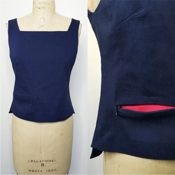 BCBG MaxAzria Womens 2-Piece Top & Pants Suit Set Navy Pink - Picture 3 of 14